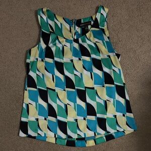 Multicolor Geometric Sleeveless Blouse